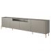 Rack Para Sala de Estar TV 85 Pol 4 Portas Pés Industrial Dourado Alef I03 Grigio - Lyam Decor