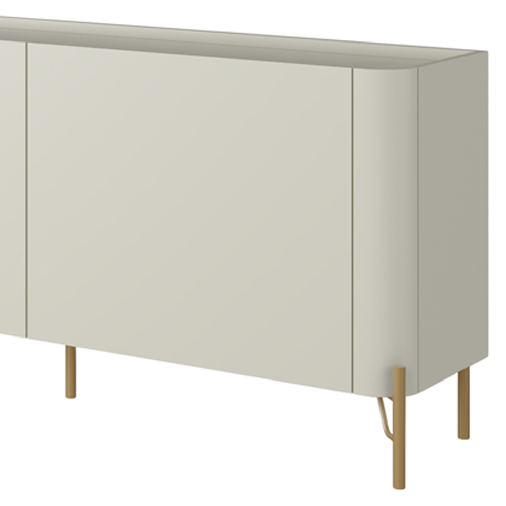 Rack Para Sala de Estar TV 85 Pol 4 Portas Pés Industrial Dourado Alef I03 Luna - Lyam Decor
