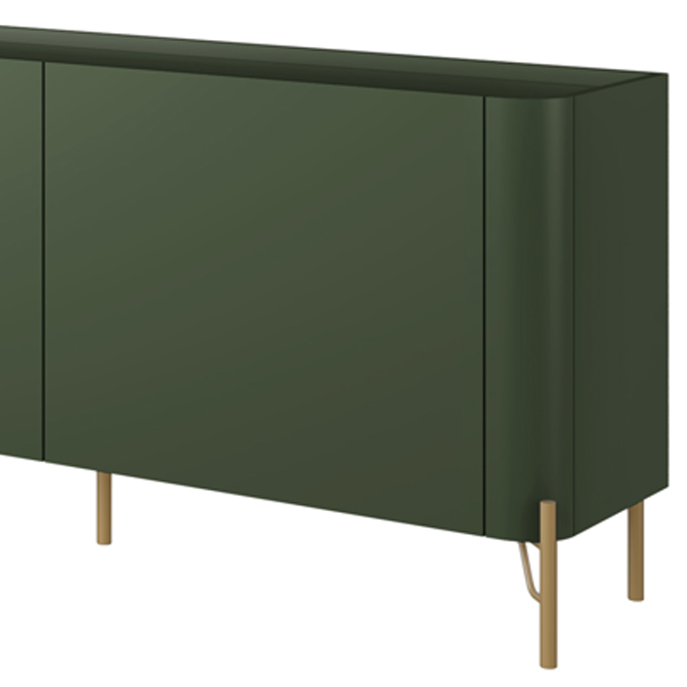 Rack Para Sala de Estar TV 85 Pol 4 Portas Pés Industrial Dourado Alef I03 Musgo - Lyam Decor