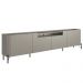 Rack Para Sala de Estar TV 85 Pol 4 Portas Pés Industrial Preto Alef I03 Grigio - Lyam Decor