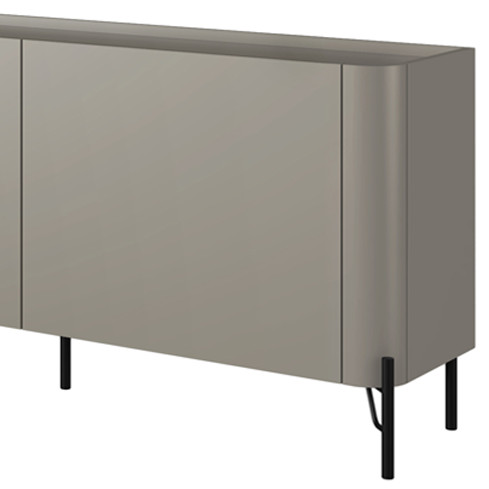 Rack Para Sala de Estar TV 85 Pol 4 Portas Pés Industrial Preto Alef I03 Grigio - Lyam Decor