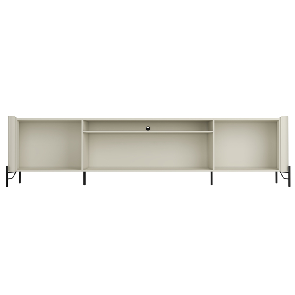 Rack Para Sala de Estar TV 85 Pol 4 Portas Pés Industrial Preto Alef I03 Luna - Lyam Decor