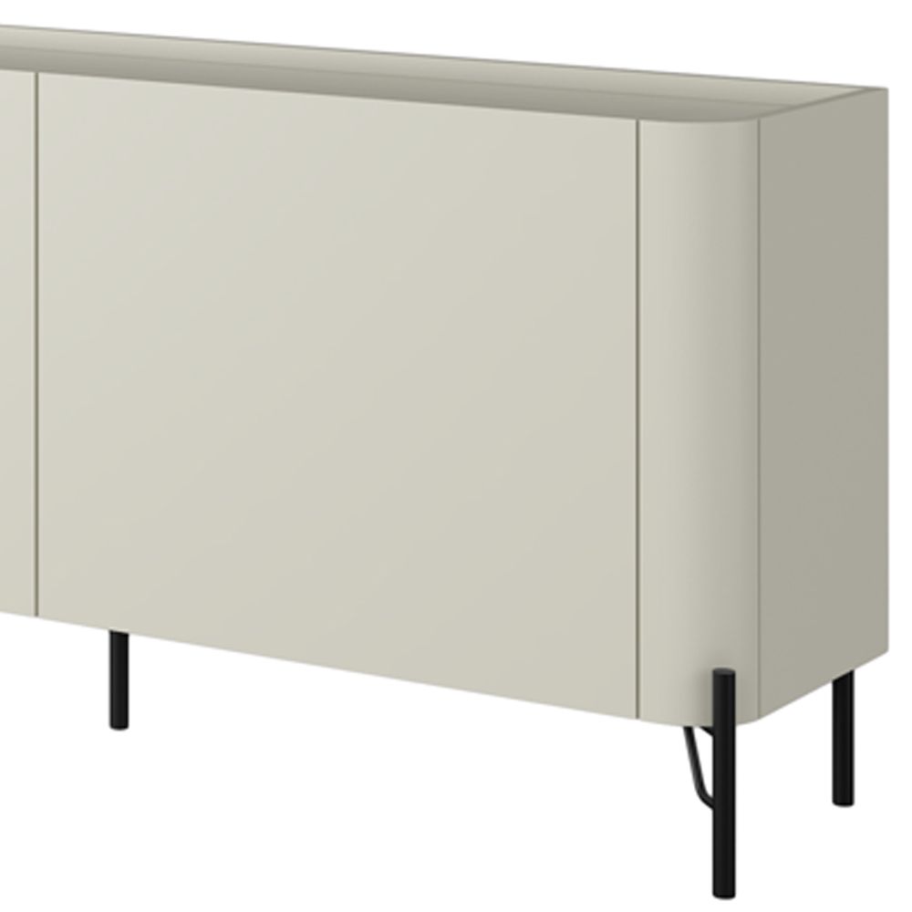 Rack Para Sala de Estar TV 85 Pol 4 Portas Pés Industrial Preto Alef I03 Luna - Lyam Decor