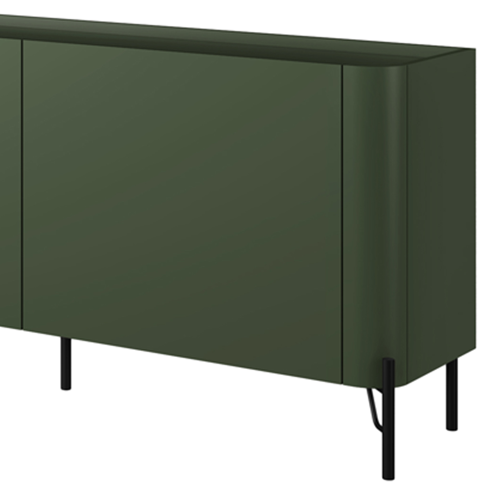 Rack Para Sala de Estar TV 85 Pol 4 Portas Pés Industrial Preto Alef I03 Musgo - Lyam Decor