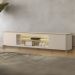 Rack Para Sala de Estar TV 85 Pol Com LED Elysia L05 Off White Fosco - Lyam Decor