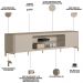 Rack Para Sala de Estar TV 85 Pol Pés Metálicos Elysia L05 Off White Fosco - Lyam Decor