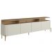 Rack Sala Com Painel Para TV 75 Pol 4 Portas 220cm Pés Dourado Clio I03 Louro Luna - Lyam
