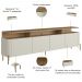Rack Sala Com Painel Para TV 75 Pol 4 Portas 220cm Pés Dourado Clio I03 Louro Luna - Lyam