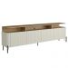 Rack Sala Com Painel Para TV 75 Pol 4 Portas Brise 180cm Pés Preto Clio I03 Louro Luna - Lyam