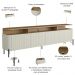 Rack Sala Com Painel Para TV 75 Pol 4 Portas Brise 180cm Pés Preto Clio I03 Louro Luna - Lyam