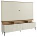 Rack Sala Com Painel Para TV 75 Pol 4 Portas Brise 220cm Pés Preto Clio I03 Louro Luna - Lyam
