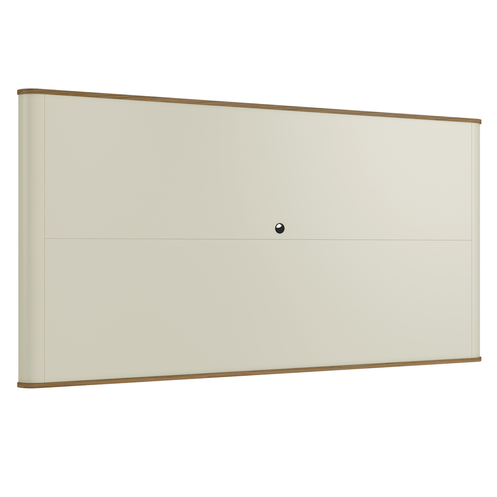Rack Sala Com Painel Para TV 75 Pol 4 Portas Brise 220cm Pés Preto Clio I03 Louro Luna - Lyam