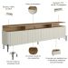 Rack Sala Com Painel Para TV 75 Pol 4 Portas Brise 220cm Pés Preto Clio I03 Louro Luna - Lyam