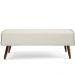 Recamier Decorativo com Pés de Madeira Viseo D02 120 cm Linho Bege B-172 - Lyam Decor