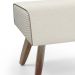 Recamier Decorativo com Pés de Madeira Viseo D02 120 cm Linho Bege B-172 - Lyam Decor