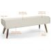 Recamier Decorativo com Pés de Madeira Viseo D02 120 cm Linho Bege B-172 - Lyam Decor