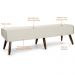 Recamier Decorativo com Pés de Madeira Viseo D02 160 cm Linho Bege B-172 - Lyam Decor