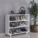 Sapateira Multiuso Organizador Com 03 Prateleiras E Rodízio Pérola L03 Branco - Lyam Decor