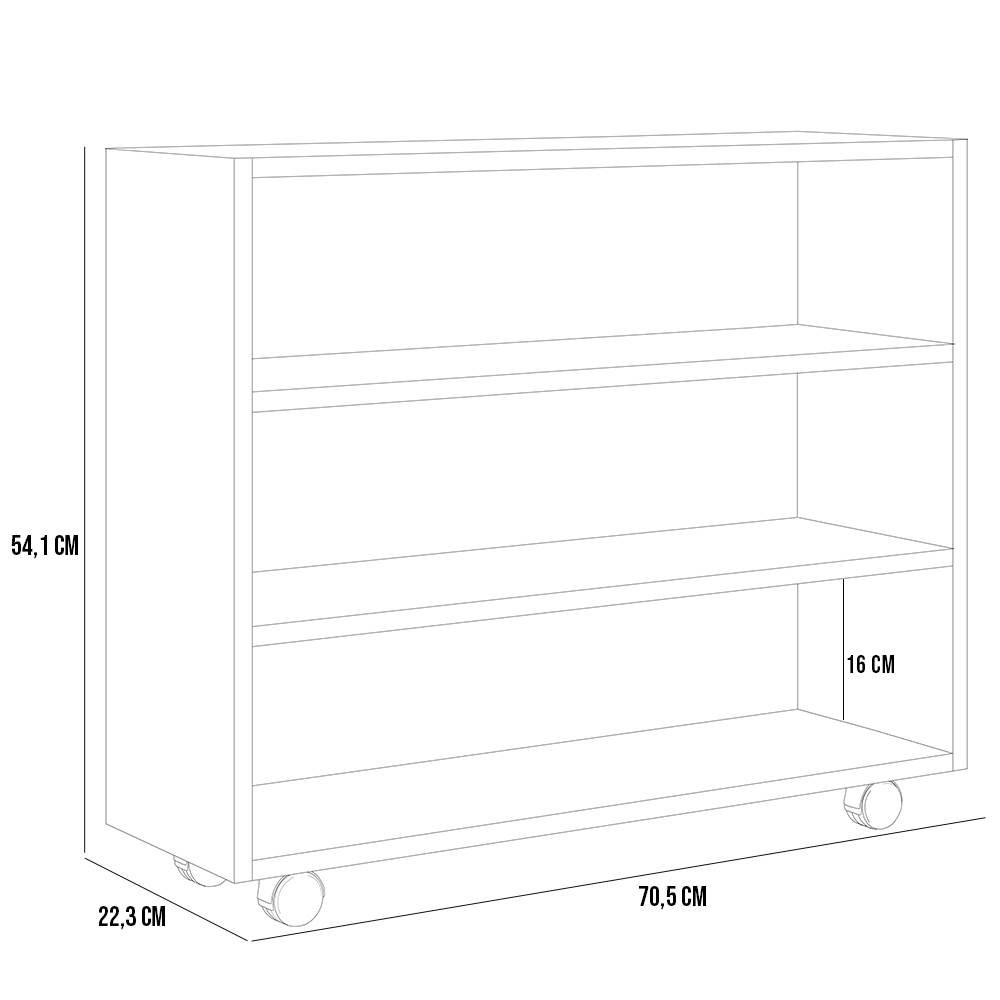 Sapateira Multiuso Organizador Com 03 Prateleiras E Rodízio Pérola L03 Branco - Lyam Decor