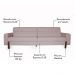 Sofá 02 Lugares Para Sala de Estar Marvin 150 cm D02 Veludo Rosê C-305 - Lyam Decor
