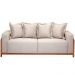 Sofá 03 Lugares Para Sala De Estar 198 cm Khali B04 Linho Bege Couríssimo Preto - Lyam