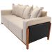 Sofá 03 Lugares Para Sala De Estar 198 cm Khali B04 Linho Bege Couríssimo Preto - Lyam