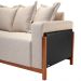 Sofá 03 Lugares Para Sala De Estar 198 cm Khali B04 Linho Bege Couríssimo Preto - Lyam