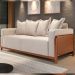 Sofá 03 Lugares Para Sala De Estar 198 cm Khali B04 Linho Bege Couríssimo Whisky - Lyam