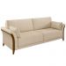 Sofá 03 Lugares Para Sala De Estar Pés Em Madeira 222 cm Stefan M03 Linho Bege - Lyam Decor