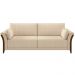 Sofá 03 Lugares Para Sala De Estar Pés Em Madeira 222 cm Stefan M03 Linho Bege - Lyam Decor