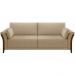 Sofá 03 Lugares Para Sala De Estar Pés Em Madeira 222 cm Stefan M03 Linho Bege Escuro - Lyam Decor