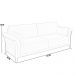 Sofá 03 Lugares Para Sala De Estar Pés Em Madeira 222 cm Stefan M03 Linho Bege Escuro - Lyam Decor