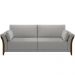 Sofá 03 Lugares Para Sala De Estar Pés Em Madeira 222 cm Stefan M03 Linho Cinza - Lyam Decor