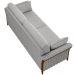 Sofá 03 Lugares Para Sala De Estar Pés Em Madeira 222 cm Stefan M03 Linho Cinza - Lyam Decor