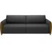 Sofá 03 Lugares Para Sala De Estar Pés Em Madeira 223 cm Flora M03 Couríssimo Preto - Lyam Decor