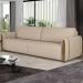 Sofá 03 Lugares Para Sala De Estar Pés Em Madeira 223 cm Flora M03 Linho Bege - Lyam Decor