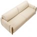Sofá 03 Lugares Para Sala De Estar Pés Em Madeira 223 cm Flora M03 Linho Bege - Lyam Decor
