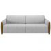 Sofá 03 Lugares Para Sala De Estar Pés Em Madeira 223 cm Flora M03 Veludo Cinza - Lyam Decor