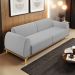Sofá 03 Lugares Para Sala de Estar Kiev 210 cm D02 Linho Cinza D-315 - Lyam Decor