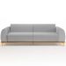 Sofá 03 Lugares Para Sala de Estar Kiev 210 cm D02 Linho Cinza D-315 - Lyam Decor
