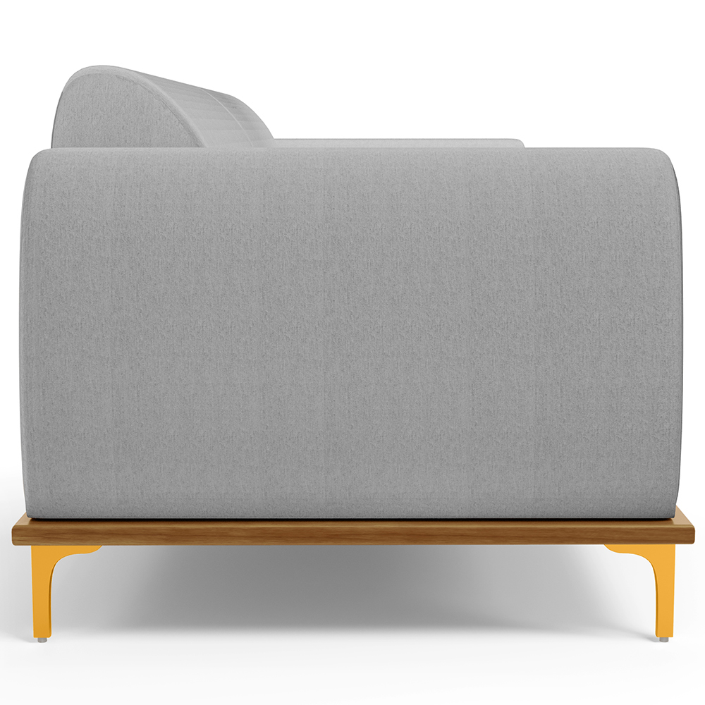 Sofá 03 Lugares Para Sala de Estar Kiev 210 cm D02 Linho Cinza D-315 - Lyam Decor