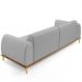 Sofá 03 Lugares Para Sala de Estar Kiev 210 cm D02 Linho Cinza D-315 - Lyam Decor