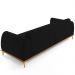 Sofá 03 Lugares Para Sala de Estar Kiev 210 cm D02 Veludo Preto C-300 - Lyam Decor