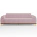 Sofá 03 Lugares Para Sala de Estar Kiev 210 cm D02 Veludo Rosê C-305 - Lyam Decor