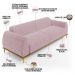 Sofá 03 Lugares Para Sala de Estar Kiev 210 cm D02 Veludo Rosê C-305 - Lyam Decor