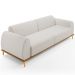 Sofá 03 Lugares Para Sala de Estar Kiev 230 cm D02 Linho Cru C-443 - Lyam Decor