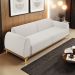 Sofá 03 Lugares Para Sala de Estar Kiev 230 cm D02 Linho Cru C-443 - Lyam Decor