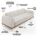 Sofá 03 Lugares Para Sala de Estar Kiev 230 cm D02 Linho Cru C-443 - Lyam Decor