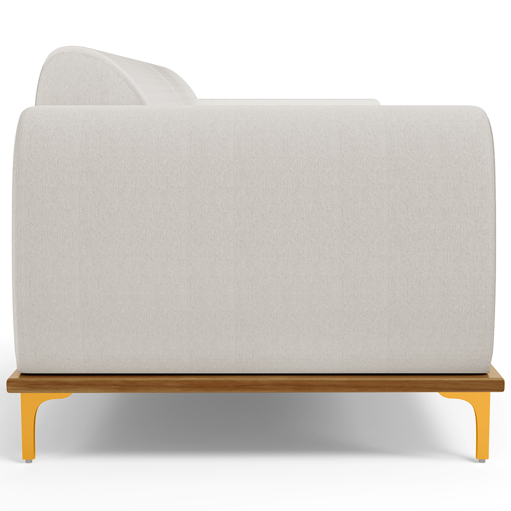 Sofá 03 Lugares Para Sala de Estar Kiev 230 cm D02 Linho Cru C-443 - Lyam Decor