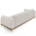 Sofá 03 Lugares Para Sala de Estar Kiev 230 cm D02 Linho Cru C-443 - Lyam Decor